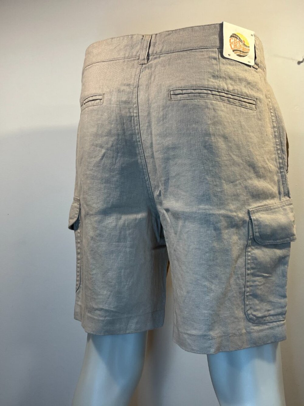 C&C California Men's 100% Linen Light Beige Cargo Shorts – NWT - Picture 5 of 7
